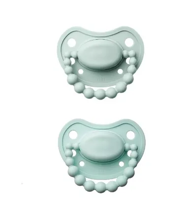 Luu Kids, zestaw: smoczek, Frozen Sage + smoczek, Vivid Mint, 0-3 m, 2 szt.