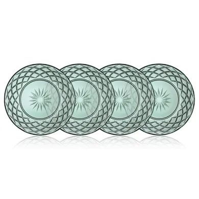 Lyngby Glas, talerze, Sorrento, 21 cm, 4 szt., zielone