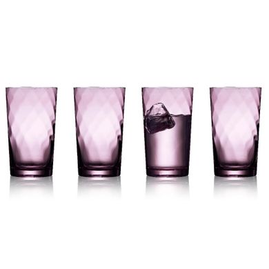 Lyngby Glas, Vienna, szklanki wysokie, fioletowe, 400 ml, 4 szt.