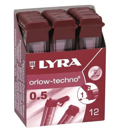 Lyra, wkłady grafitowe, B, 0,5 mm, 12 szt.