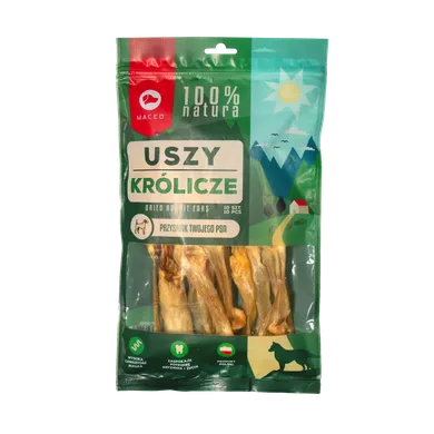 Maced, przysmak dla psa, uszy królicze naturalne 10 szt.