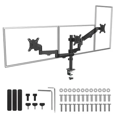 Maclean, uchwyt ns 3 monitory, sprężyna gazowa, 17"-27", 2-8 kg, czarny, MC-137