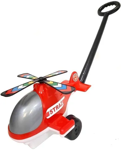 Macyszyn Toys, helikopter strażacki, zabawka do pchania, 50 cm
