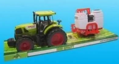 Macyszyn Toys, traktor z maszyną rolniczą, biało-czerwona