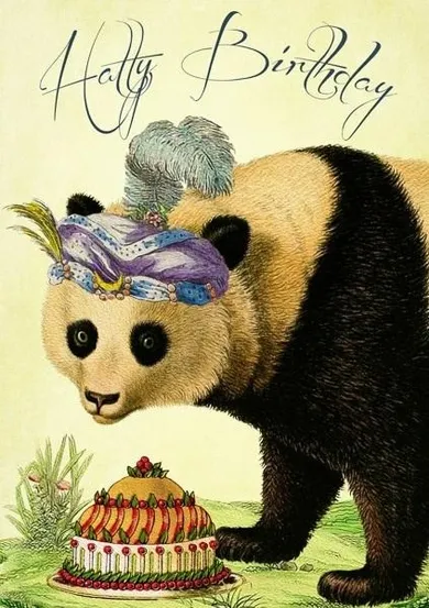 Madame Treacle, karnet B6 z kopertą, Urodziny, Panda