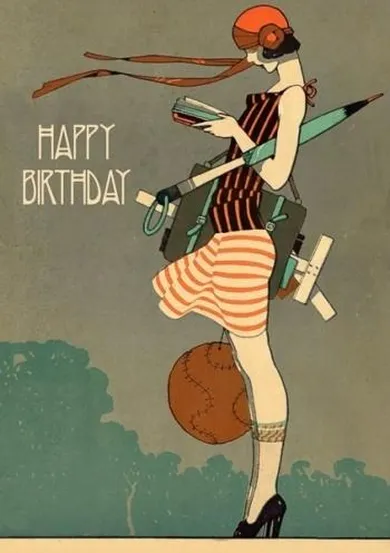 Madame Treacle, karnet urodzinowy z kopertą B6, Kobieta z książką