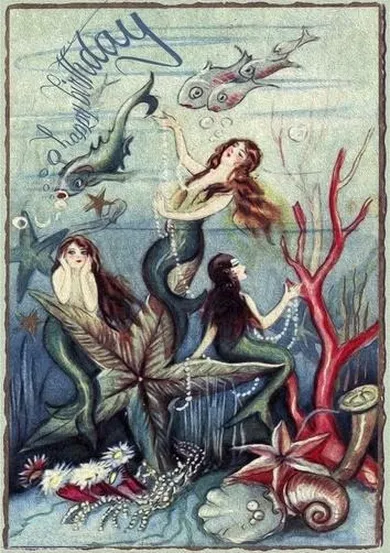 Madame Treacle, karnet urodzinowy z kopertą B6, Syreny