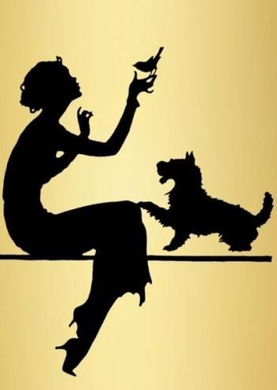 Madame Treacle, karnet z kopertą B6, brokatowy, Kobieta na złotym tle