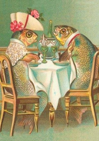 Madame Treacle, karnet z kopertą B6, Ryby na kolacji