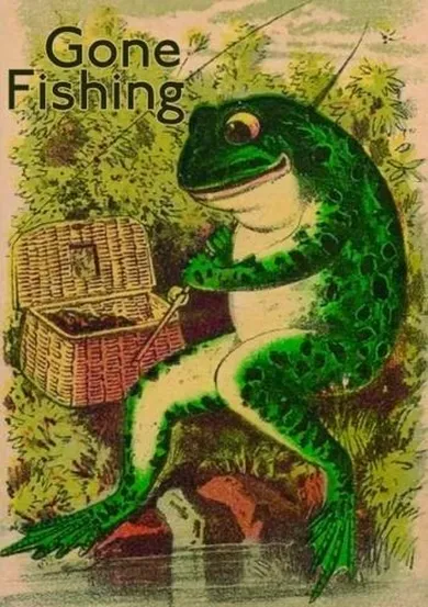 Madame Treacle, karnet z kopertą B6, Żaba na rybach