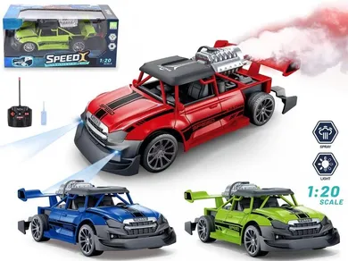 Madej, auto sportowe, pojazd zdalnie sterowany, z funkcją dymu, 1:20