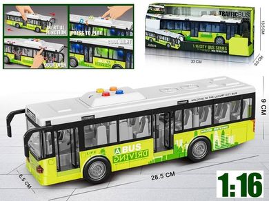 Madej, autobus, pojazd interaktywny, zielony, 1:16