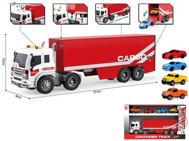 Madej, ciężarówka cargo z pojazdami, 1:16, 4 szt.