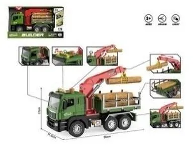 Madej, ciężarówka przewóz drewna z dźwigiem, pojazd interaktywny, 1:10