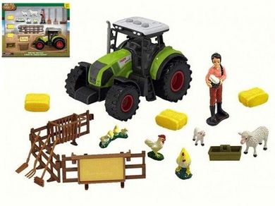 Madej, farma z traktorem i figurkami, 17 elementów