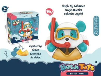Madej, miś puszczający bańki, zabawka do kąpieli