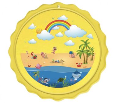 Madej, plaża, mata wodna, zraszacz