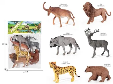 Madej, safari, zestaw figurek, 12,5 cm, 6 szt.