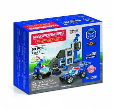 Magformers, Amazing, Zestaw policyjny, klocki magnetyczne, 50 elementów