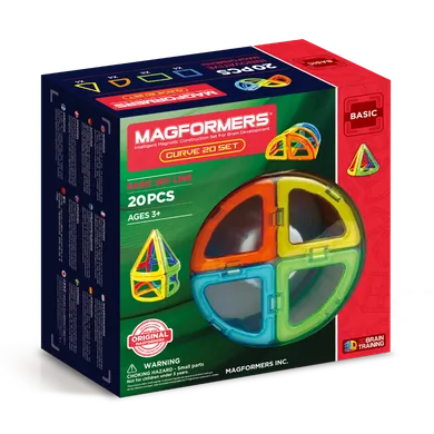 Magformers, Basic, Curve, klocki magnetyczne, 20 elementów