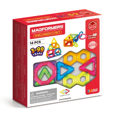 Magformers, Basic Plus, Challenger, klocki magnetyczne, 14 elementów