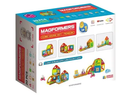 Magformers, Cube House, Pingwin, klocki magnetyczne, 20 elementów