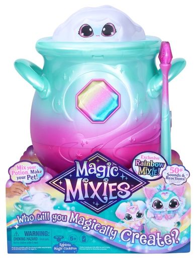Magic Mixies, Magiczny Kociołek z maskotką, zabawka interaktywna, tęczowy