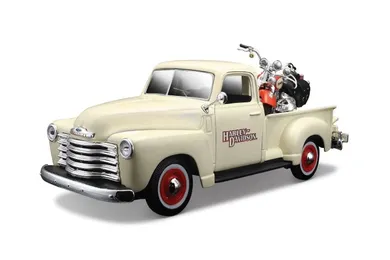 Maisto, 2001 FLSTS Heritage Springer w/ 1950 Chevrolet 3100 Pick-up, model