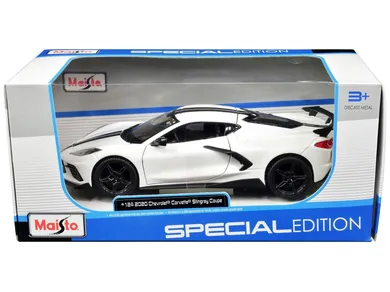 Maisto, Chevrolet, Corvette Stingray Coupe, biały, 1:24