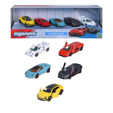 Majorette, Lamborghini, modele pojazdów, resoraki, 1:64, 5 szt.