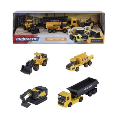 Majorette, Volvo, modele pojazdów budowlanych, 1:64, 4 szt.