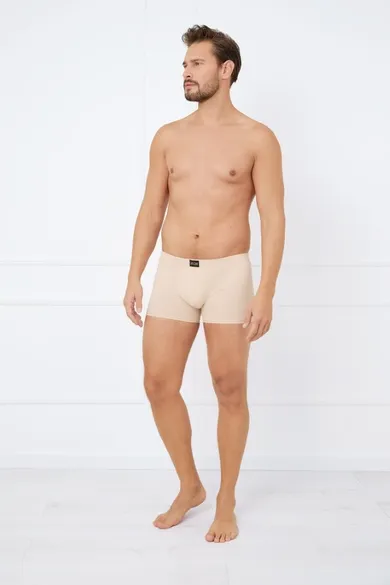 Majtki bokserki męskie, beżowe, Apollo, Italian Fashion