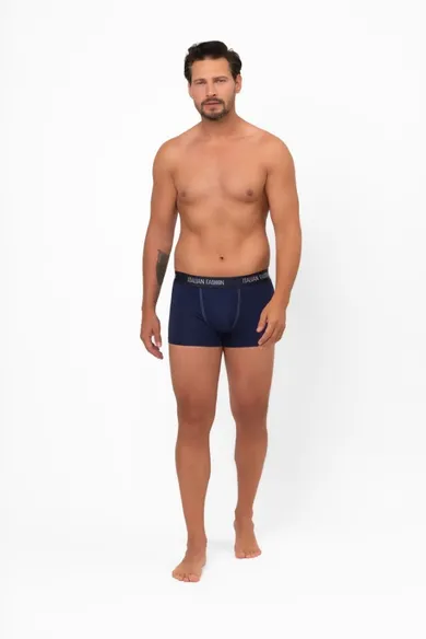Majtki bokserki męskie, granatowe, Salomon, Italian Fashion