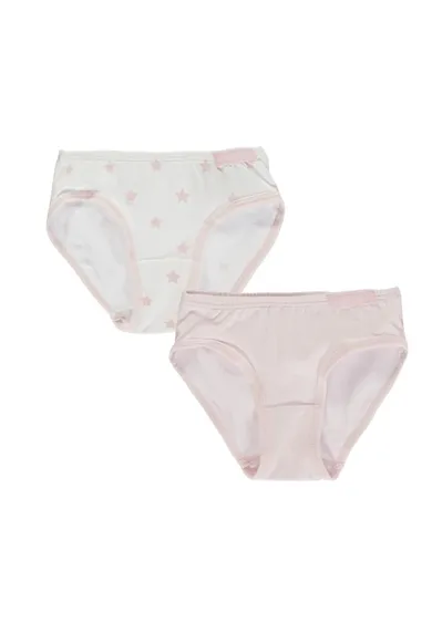 Majtki figi dziewczęce, różowo-białe, zestaw, 2 szt., Bellybutton