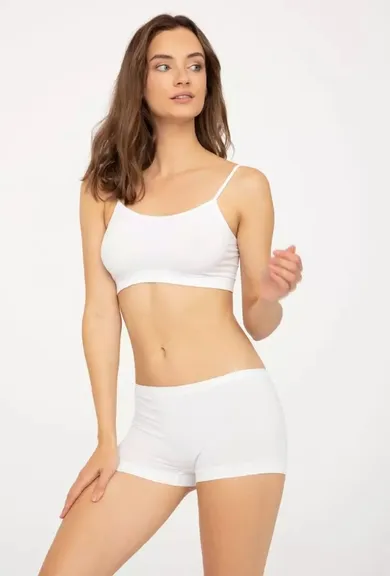 Majtki szorty damskie, białe, Seamless Cotton Short, Gatta