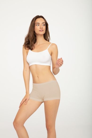 Majtki szorty damskie, jasnobeżowe, Seamless Cotton Short, Gatta