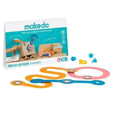 Makedo, Deco-Props, zestaw kreatywnych kształtów dekoracyjnych, Twisties, 18 elementów
