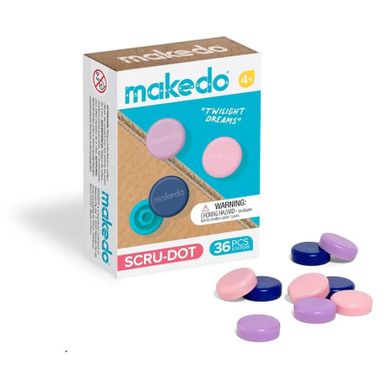 Makedo, Scru-Dot, ozdobne nakładki na śrubki, Twilight Dreams, 36 elementów