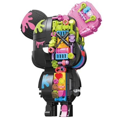 Maker Pop, Miś, klocki konstrukcyjne z magnesem, czarny