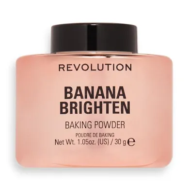 Makeup Revolution, Baking Powder, rozświetlający sypki puder do twarzy, Banana Brighten, 30g
