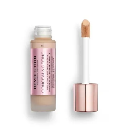 Makeup Revolution, Conceal & Define Foundation, podkład kryjący F9, 23 ml