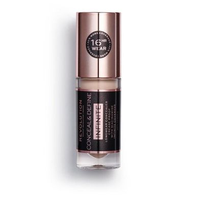 Makeup Revolution, Conceal & Define Infinite Longwear Concealer, korektor kryjący z aplikatorem, C4, 3.4ml