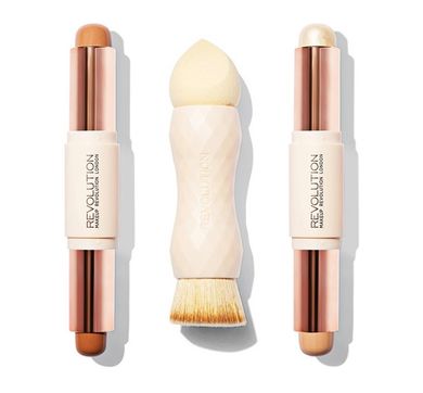 Makeup Revolution, Creme Highlight and Contour Kit, zestaw do konturowania twarzy, Medium, 1 szt.