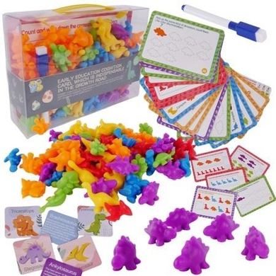 Maksik, Dinozaury, nauka kolorów i liczenia, zestaw edukacyjny