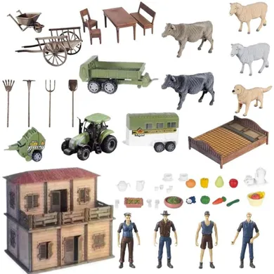 Maksik, farma z rolnikami i gosposią, zestaw figurek