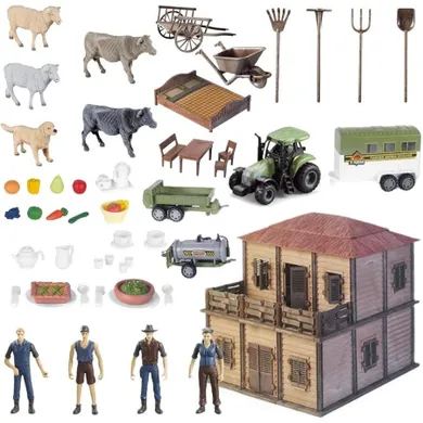 Maksik, farma z rolnikami i gosposią, zestaw figurek