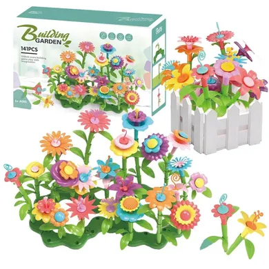 Maksik, kwiatki, klocki konstrukcyjne, 141 elementów