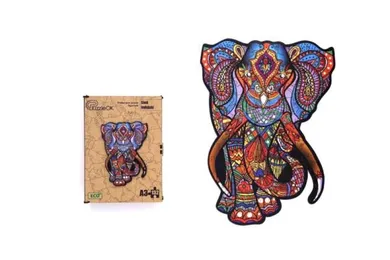 Maksik, puzzle drewniane, słoń indyjski, 132 elementów