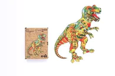 Maksik, puzzle drewniane, tyranozaur rex, 129 elementów