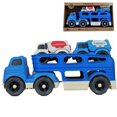 Maksik, tir z pojazdami ratunkowymi